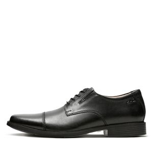Clarks Men's Tilden Cap Oxford, Black Leather, 11.5 W US